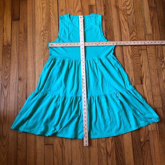 J.Crew EUC Women's Green Aqua Knit Sleeveless Dress Size M - Picture 3 of 8